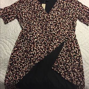 NWT Ann Taylor Dress with mock wrap skirt Large